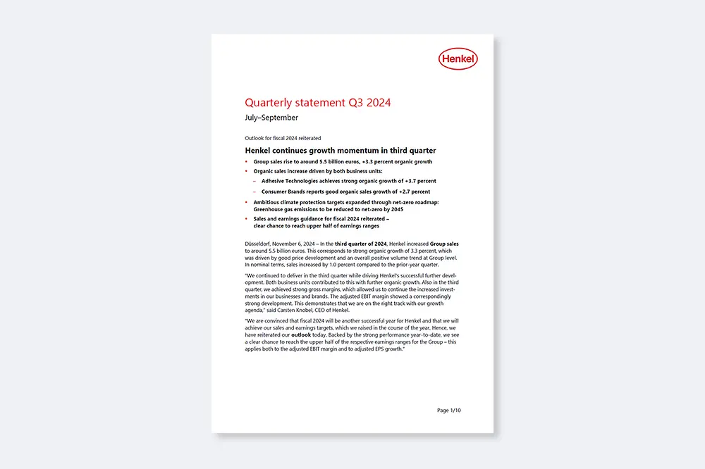 Quarterly Statement Q3 2024